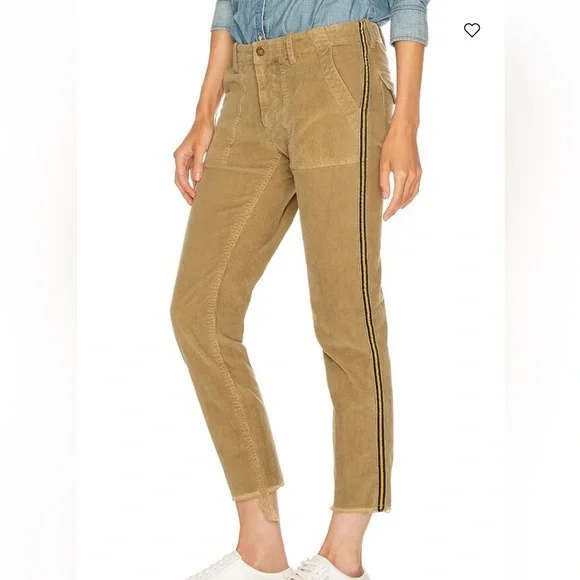 NILI LOTAN Jenna Corduroy Pant With Tape Mossy Gold 8 - Picture 5 of 11